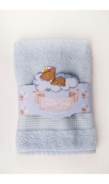 Trusou de botez pentru baieti cu ursuleti si baloane de aer cald, Puf Teddy Bear 7